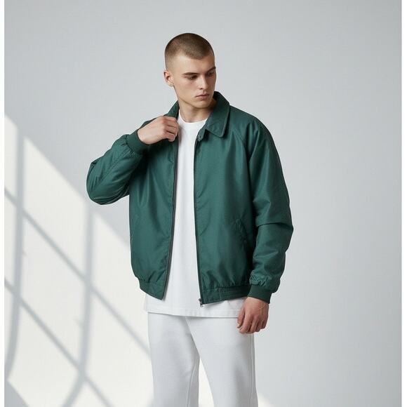 North End All Climate Wear Men's Bomber Jacket in Green Blue Size Large - Picture 1 of 11